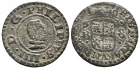 FELIPE IV (1621-1665). 8 Maravedís (Ae. 1,85g/20mm). 1664. Sevilla R. (Cal-2019-407). MBC.