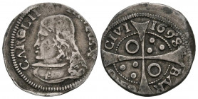 CARLOS II (1665-1700). 1 Croat (Ar. 2,10g/20mm). 1698. Barcelona. (Cal-2019-212). MBC.