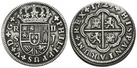 FELIPE V (1700-1749). 2 Reales (Ar. 5,57g/26mm). 1724. Sevilla J. (Cal-2019-982). MBC+.