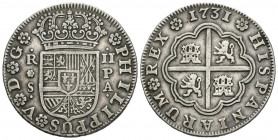 FELIPE V (1700-1749). 2 Reales (Ar. 5,66g/26mm). 1731. Sevilla PA. (Cal-2019-987). MBC.