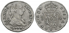 CARLOS III (1759-1788). 1 Real. (Ar. 2,82g/20mm). 1773. Sevilla CF. (Cal-2019-534). MBC.
