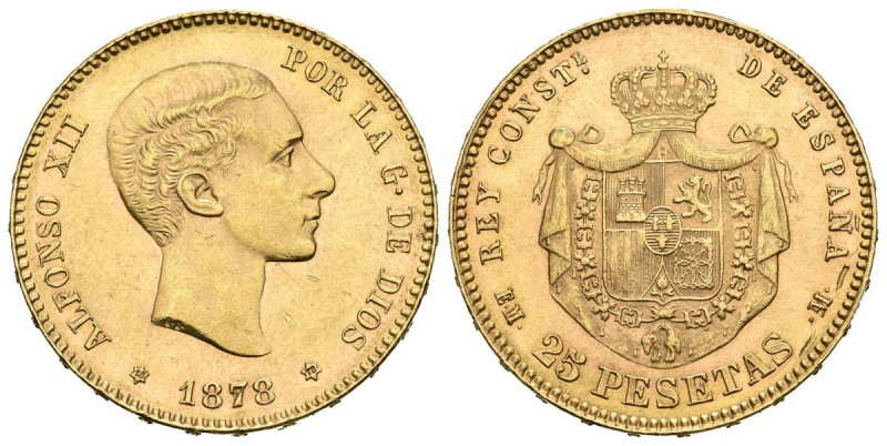 ALFONSO XII (1874-1885). 25 Pesetas. (Au 8,05g/24mm). 1878 *18-78. Madrid EMM. (...