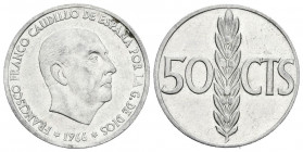 ESTADO ESPAÑOL (1936-1975). 50 Céntimos (Al. 0,98g/20mm). 1966 *19-68. Madrid. (Cal-2019-32). Reverso girado. SC-.