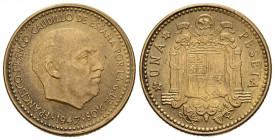 ESTADO ESPAÑOL (1939-1975). 1 Peseta. (AlAe. 3,73g/20mm). 1947 *19-54. Madrid. (Cal-2019-54). EBC.