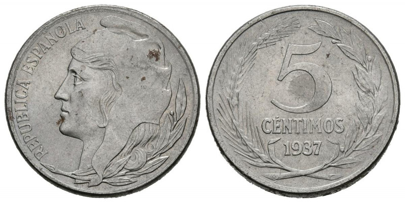 II REPUBLICA (1931-1939). 5 Céntimos. (Fe. 3,80g/20mm). 1937. Madrid. (Cal-2019-...