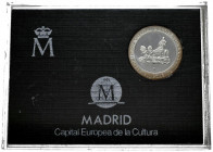 JUAN CARLOS I (1975-2014). 200 Pesetas. Madrid Capital Europea de la Cultura. La Cibeles. FNMT. Cartera oficial con certificado.