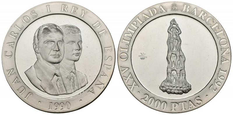 JUAN CARLOS I (1975-2014). 2000 Pesetas (Ar. 27,00g/40mm). 1990. FNMT. Serie Bar...
