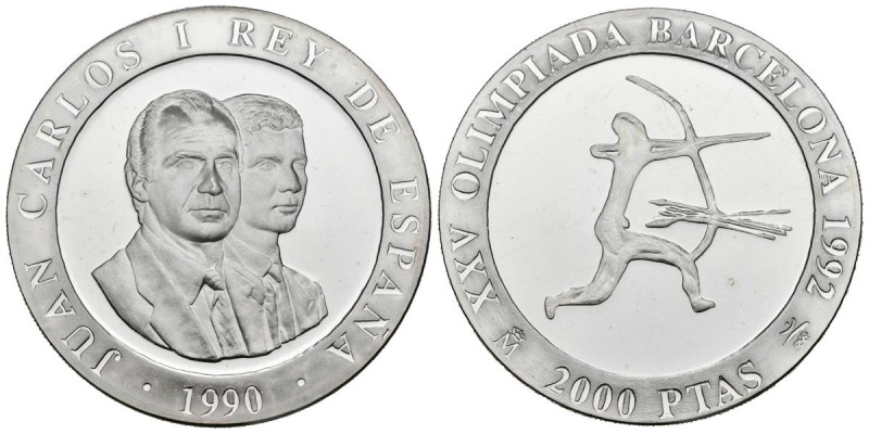 JUAN CARLOS I (1975-2014). 2000 Pesetas (Ar. 27,00g/40mm). 1990. FNMT. Serie Bar...