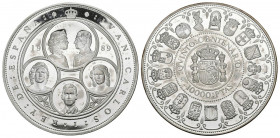 JUAN CARLOS I (1975-2014). 10000 Pesetas. (Ar. 168,75g/73mm). Serie I. Quinto Centenario. 1989. FNMT. Flor de cuño. Tirada de 60 mil unidades. Incluye...