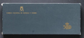 JUAN CARLOS I (1975-2014). Colección de 5 valores de plata emitidos por la FNMT. Valores de 100, 200, 500, 1000 y 2000 Pesetas. Serie I. 1989. Flor de...