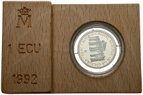 JUAN CARLOS I (1975-2014). 1 Ecu (Ar. 6,72g/24mm). 1992. Puerta de Alcalá. Serie Madrid Capital Europea de la Cultura. FNMT. FDC. Incluye estuche orig...