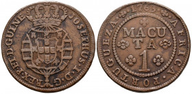 ANGOLA (Portugal). 1 Macuta (Ae. 35,59g/43mm). 1763. D. José I. (Km#12). MBC.