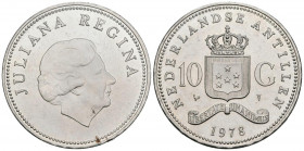 ANTILLAS HOLANDESAS. 10 Gulden. (Ar. 25.25 / 38mm). 1978. (Km # 20). EBC-