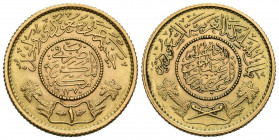 ARABIA SAUDI. 1 Guinea de 40 Riyals (Au. 8,00g/22mm). 1950 (1370AH). Abd Al-Aziz Bin Saud. (Km#36). EBC.