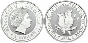 AUSTRALIA. 1 Dollar (Ar. 31,48g/40mm). 2001. Kookaburra. (Km#479). PROOF.