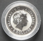 AUSTRALIA. 2 Dollars (Ar. 62,79g/49mm). 2002. Kookaburra. (Km#678). PROOF.