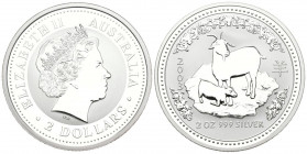 AUSTRALIA. 2 Dollar (Ar. 62,66g/49mm). 2003. Zodiaco Chino: Año de la Cabra. (Km#679). PROOF.