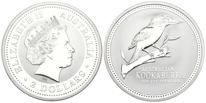 AUSTRALIA. 2 Dollars (Ar 62,43g/49mm). 2003. Kookaburra. (Km#879). PROOF.