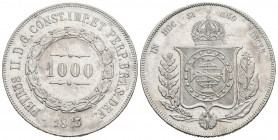 BRASIL. 100 Reis (Ar. 12,56g/30mm). 1963. Pedro II. (Km#465). MBC+. Marquitas.