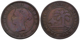CANADÁ. 1 Cent (Ae. 5,47g/25mm). 1871. Reina Victoria. Prince Edward Islands. (Km#4). MBC.