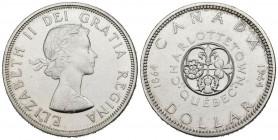 CANADÁ. 1 Dollar (Ar. 23,46g/36mm). 1964. Charlottetown-QuebeQuebec. (Km#58). SC.