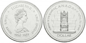 CANADA. 1 Dollar (Ar. 23,09g/36mm). 1977. Isabel II. Jubileo. (Km#118). EBC. Rayitas de limpieza.