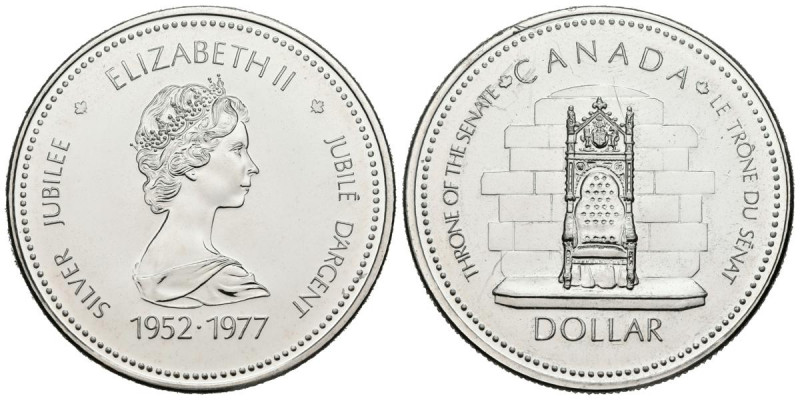 CANADÁ. 1 Dollar (Ar. 2,98g/36mm). 1977. 25 Aniversario de la Coronación de la R...