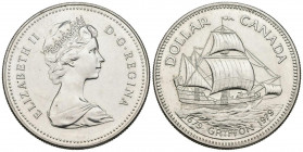 CANADÁ. 1 Dollar (Ar. 23,28g/36mm). 1979. Griffon 1679-1979. (Km#124). EBC. Limpiada. Raya en anverso.