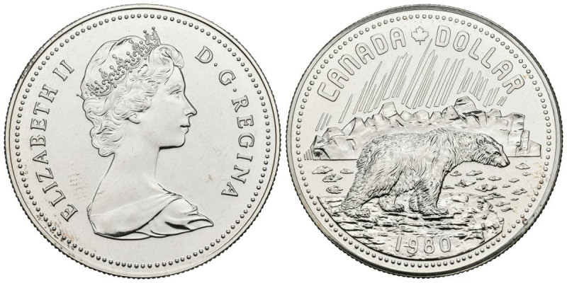 CANADÁ. 1 Dollar. (Ar. 23,34g/36mm). 1980. 100 aniversario Territorios del Ártic...
