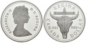 CANADÁ. 1 Dollar (Ar. 23,05g/36mm). 1982. Centenario de la Reina. (Km#133). Proof.