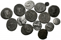 GRECIA ANTIGUA e IMPERIO ROMANO. Bonito conjunto compuesto por 15 monedas, de las cuales 7 sin griegas, y las otras 8 son provinciales romanas de dist...