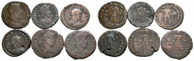 IMPERIO ROMANO. Interesante conjunto formado por 6 Maiorinas de bronce del S. IV d.C. Diferentes estados de conservación. A EXAMINAR.