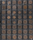 CENTENARIO DE LA PESETA. Hoja compuesta por 48 cobres de valores de 1 y 2 Céntimos de Alfonso XIII. Diferentes fechas destacando sobre todo piezas acu...