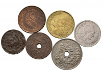 II REPUBLICA y GUERRA CIVIL. Bonito conjunto formado por 6 monedas acuñadas en el periodo comprendido entre 1934 y 1938. Incluye diferentes módulos, m...