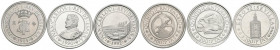 CONTEMPORÁNEO. Bonito conjunto formado por 3 piezas de plata de 200 Pesetas de los años 1989, 1990 y 1992. Diferentes estados de conservación. A EXAMI...