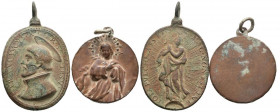 MEDALLAS. Conjunto de 2 medallas de carácter religioso. Diferentes estados de conservación. A EXAMINAR
