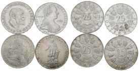 MONEDAS EXTRANJERAS. Bonito conjunto de 4 monedas austriacas de 25 Schilling de plata de fechas comprendidas entre 1956 y 1967. Diferentes estados. A ...