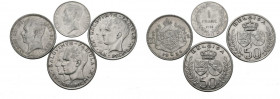 BELGICA. Bonito conjunto de 4 monedas de plata de fechas comprendidas entre 1912 y 1960. Diferentes módulos así como estados de conservación. A EXAMIN...