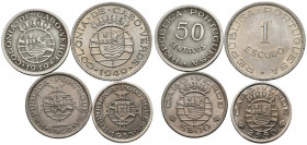 MONEDAS EXTRANJERAS. Bonito conjunto de 4 valores acuñados bajo el dominio portugués de Cabo Verde y con fechas comprendidas entre 1949 y 1968. Difere...