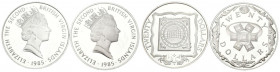 MONEDAS EXTRANJERAS. Bonito conjunto formado por 2 monedas de Islas Vírgenes de 20 Dólares de plata del año 1985. Alto grado de conservacion en ambas ...