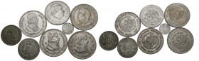 MÉXICO. Bonito conjunto compuesto por 8 monedas de plata de diversos módulos y fechas comprendidas entre 1920 y 1964. Diferentes estados de conservaci...