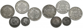 PORTUGAL. Conjunto formador por 5 monedas de de Portugal (3 de ellas de Mozambique). Diferentes módulos, fechas y estados de conserevación. A EXAMINAR...