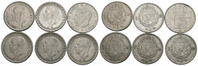 SUECIA. Conjunto formado por 6 monedas de 1 Corona de los años 1945, 1946 (x2), 1948, 1950 y 1965. Diferentes estados de conservación. A EXAMINAR.