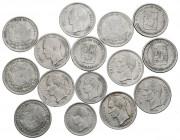 MONEDAS EXTRANJERAS. Bonito conjunto de 15 monedas venezolanas, 13 de ellas de 1/2 Bolívar y 2 de 1/4 de Bolívar acuñados en 1945, 1946, 1948 y 1954. ...