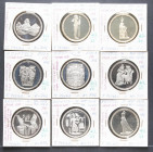 MONEDAS EXTRANJERAS. Magnífica e interesante colección compuesta por 19 monedas egipcias de plata de 5 Libras acuñadas en 1993 y 1994. Alto nivel de c...