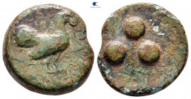 Sicily. Panormos as Ziz circa 415-405 BC. Tetras orTrionkion Æ