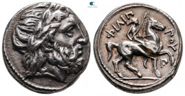 Kings of Macedon. Amphipolis. Philip II of Macedon 359-336 BC. Struck under Polyperchon, circa 323-315 AD. Tetradrachm AR