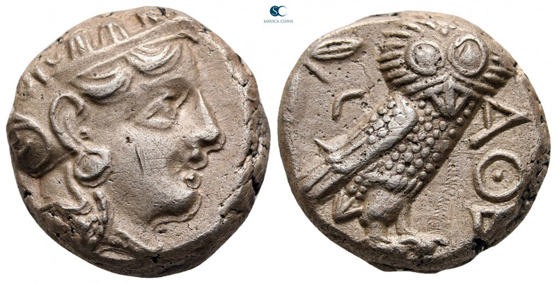 Attica. Athens circa 393-355 BC. 
Tetradrachm AR

22 mm, 16,97 g

Head of A...