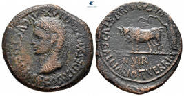 Hispania. Caesaraugusta. Augustus 27 BC-AD 14. C. Alliarius and T. Verrius (duoviri), struck 6 BC. Bronze Æ