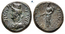 Ionia. Smyrna. Pseudo-autonomous issue. Time of Nero AD 54-68. Klaros, strategos. Bronze Æ